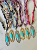 Bandana Feather Pendant Necklace