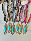 Bandana Feather Pendant Necklace