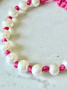 Chunky PEARL BRACELETS - [NEON PINK]