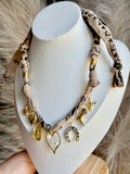 Saddle Tan Bandana Charm Necklace