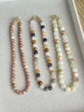 Beaded GEMSTONE Necklaces- NEUTRAL Colors