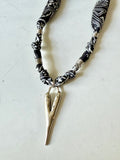Silkies Bandana Necklace - Single Heart Pendant