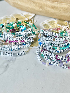 "Grounded in Happy Vibes" WORD Bracelets [Personalized]