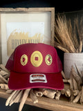 Concho "Jeweled" Trucker - [Burgandy & Gold]