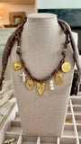 [Taupe Brown] Bandana Charm Necklace