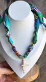 Multi Color #1 Silky Bandana Charm Necklace