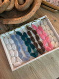 Marbled Flat Gemstone Style Necklaces (adjustable 15"-26")