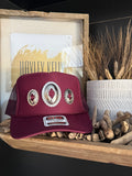 Concho "Jeweled" Trucker - [Maroon & Silver]