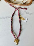 Cranberry Mauve - Large Hammered Bubble Heart