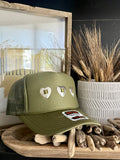 Concho "Jeweled" Trucker - [Olive & Silver]