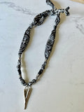 Silkies Bandana Necklace - Single Heart Pendant