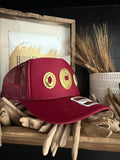 Concho "Jeweled" Trucker - [Burgandy & Gold]