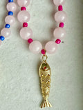 Gemstone & Gold Fish Necklaces
