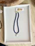 Beaded GEMSTONE & Pearl Pendant Necklaces (pick charm placement)