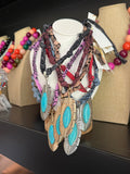 Bandana Feather Pendant Necklace