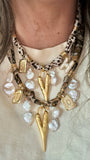 Silkies Bandana Necklace - Black & Green (5 Charms)