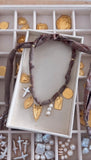 [Taupe Brown] Bandana Charm Necklace