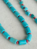 Beaded GEMSTONE Necklaces- Turquoise & Red