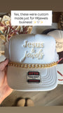 Jesus & Jewels Embroidered Trucker - [White & Champagne]