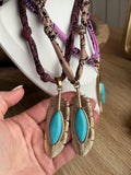 Bandana Feather Pendant Necklace