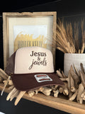 Jesus & Jewels Embroidered Trucker - [Chocolate Brown & Cream]