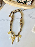 Silkies Bandana Necklace - Baroque Pearls (5 Charms)