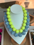 Chunky Marbled Gemstone Style Necklaces  (adjustable 15"-26")