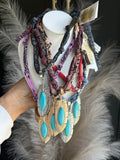 Bandana Feather Pendant Necklace