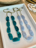 Marbled Flat Gemstone Style Necklaces (adjustable 15"-26")