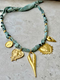 {Vintaged Olive/Turquoise} BANDANA CHARM