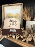 Jesus & Jewels Embroidered Trucker - [Chocolate Brown & Cream]