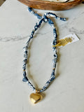 Vintaged Navy - Puff Heart Pendant