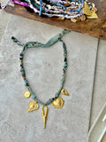 {Vintaged Olive/Turquoise} BANDANA CHARM