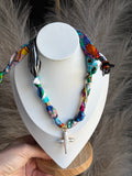 Multi Color #2 Silky Bandana Charm Necklace