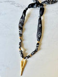 Silkies Bandana Necklace - Single Heart Pendant