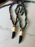 Bandana Bone/Horn Pendant Necklace