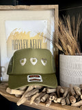 Concho "Jeweled" Trucker - [Olive & Silver]