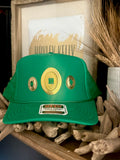 Concho "Jeweled" Trucker - [Kelly Green & Gold]