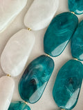 Marbled Flat Gemstone Style Necklaces (adjustable 15"-26")