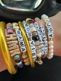 Chunky Bold Freshwater Pearl & WORD BRACELETS