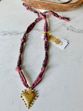 Cranberry Mauve - Large Hammered Bubble Heart