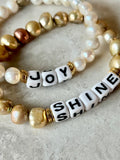 Chunky Bold Freshwater Pearl & WORD BRACELETS