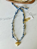Vintaged Navy - Puff Heart Pendant