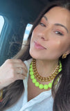 Chunky Marbled Gemstone Style Necklaces  (adjustable 15"-26")