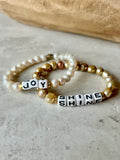 Chunky Bold Freshwater Pearl & WORD BRACELETS