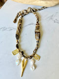 Silkies Bandana Necklace - Baroque Pearls (5 Charms)