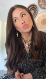 Silkies Bandana Necklace - Black & Green (5 Charms)