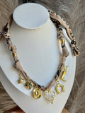 Saddle Tan Bandana Charm Necklace