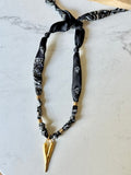 Silkies Bandana Necklace - Single Heart Pendant