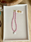 Beaded GEMSTONE & Pearl Pendant Necklaces (pick charm placement)